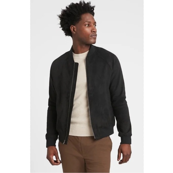 Banana Republic Other - Banana Republic Vegan Suede Bomber Jacket